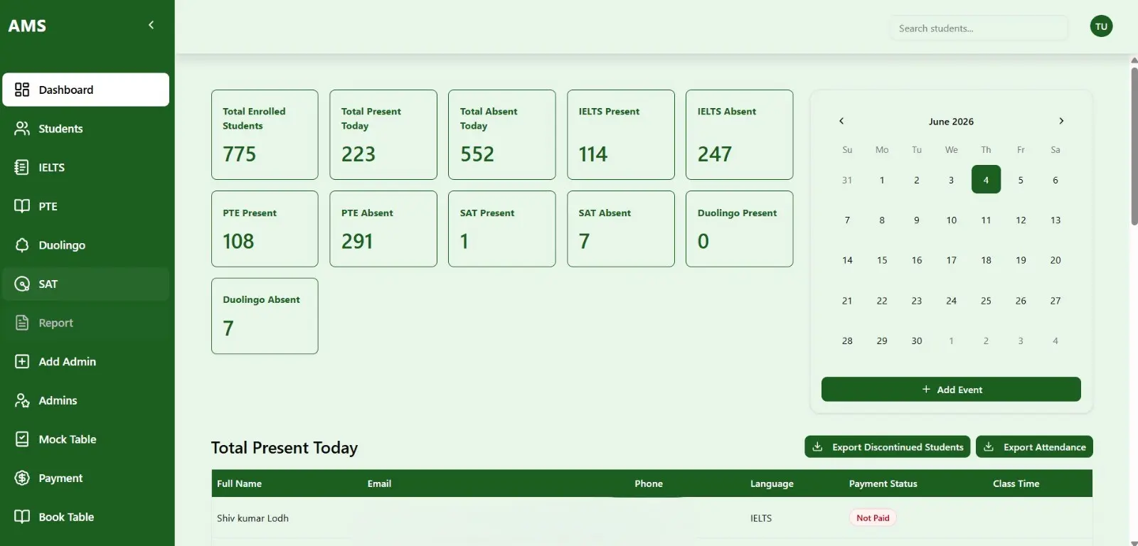 ATTENDANCE MANAGEMENT SYSTEM